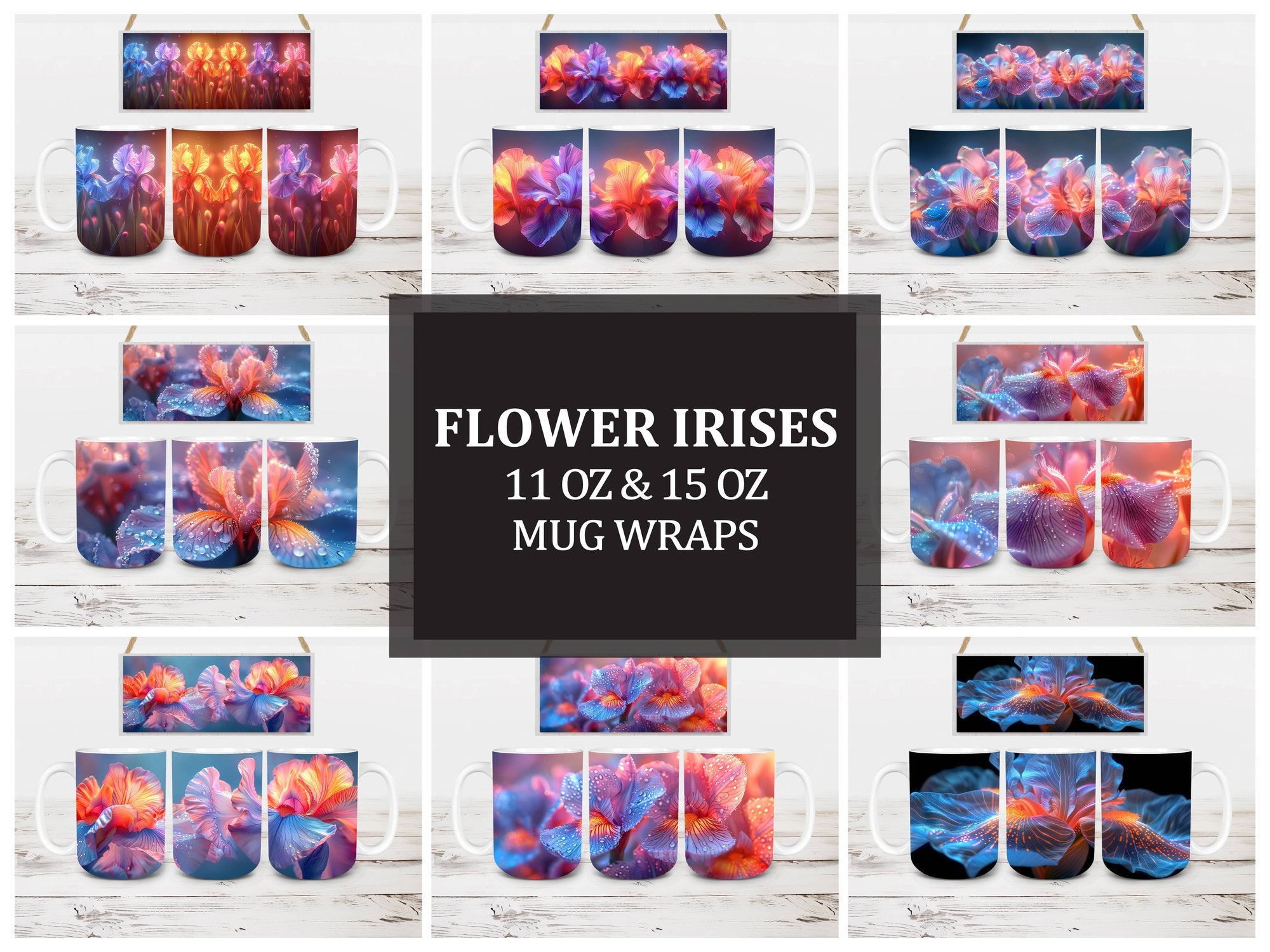 Flower Irises 3 Mug Wrap - CraftNest