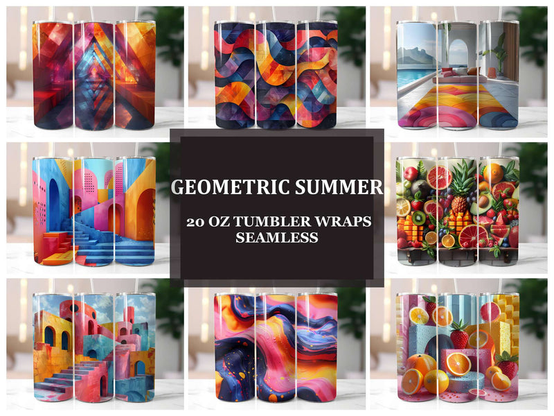 Geometric Summer 1 Tumbler Wrap - CraftNest - Digital Crafting and Art