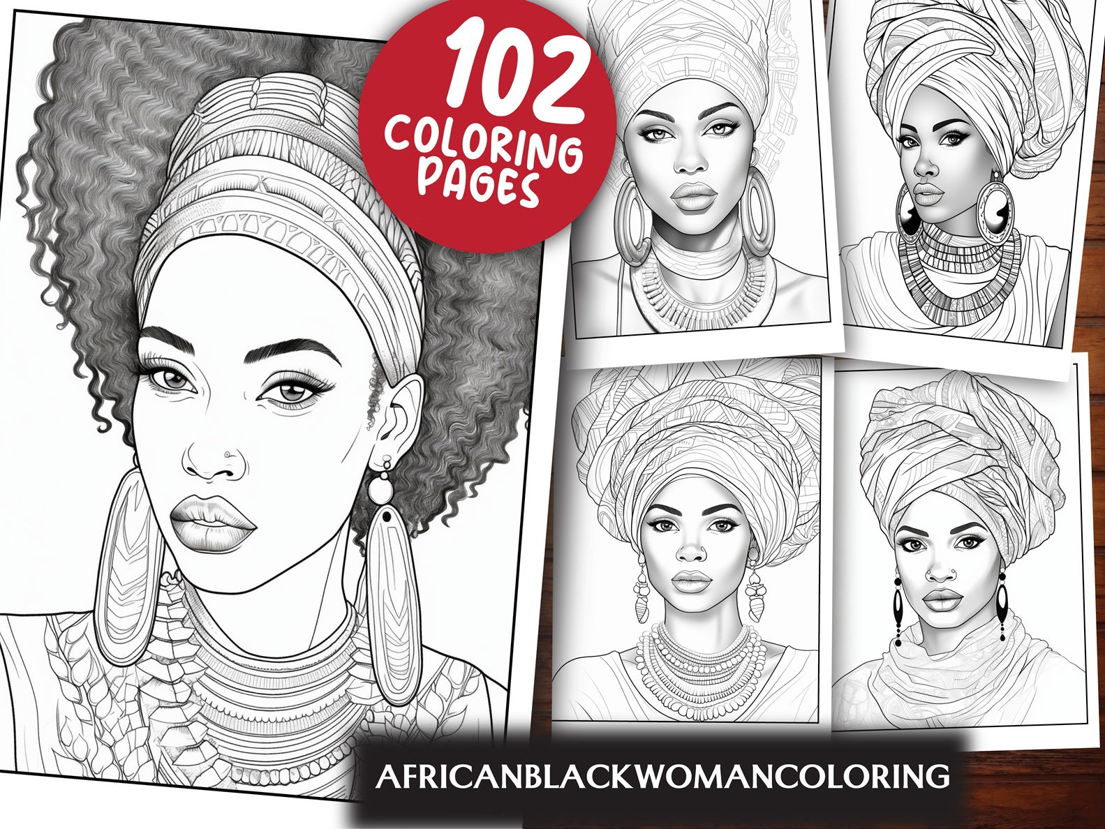 100 African Black Woman Coloring Book - CraftNest - Digital Crafting and Art