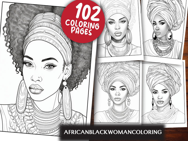 100 African Black Woman Coloring Book - CraftNest - Digital Crafting and Art