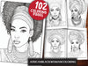 100 African Black Woman Coloring Book