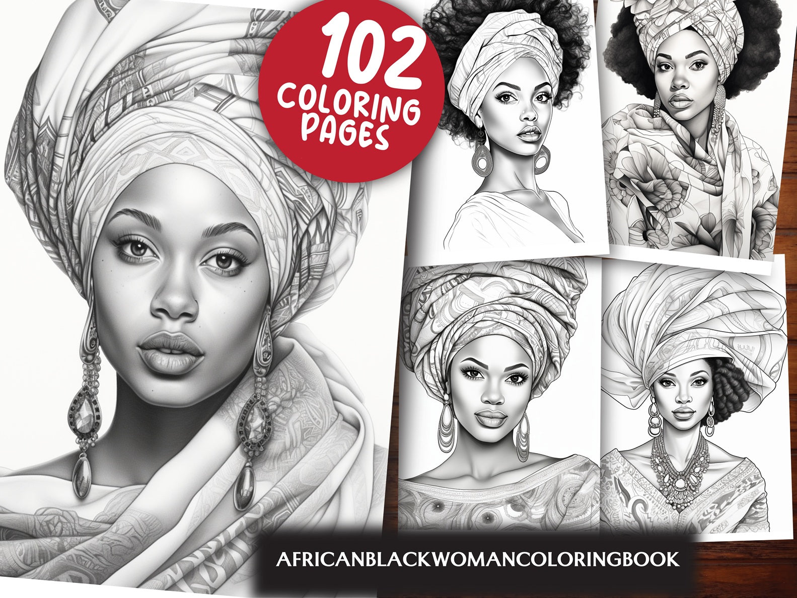 African Black Woman Coloring Book - CraftNest - Digital Crafting and Art