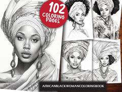 African Black Woman Coloring Book - CraftNest - Digital Crafting and Art