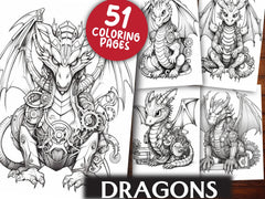 Dragons Coloring Book - CraftNest - Digital Crafting and Art