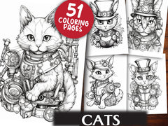 Cats Coloring Book - CraftNest - Digital Crafting and Art
