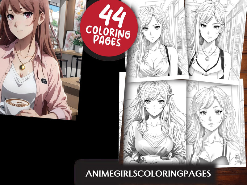 Anime Girls Coloring Pages - CraftNest - Digital Crafting and Art