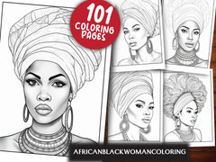 African Black Woman Coloring Collection - CraftNest - Digital Crafting and Art