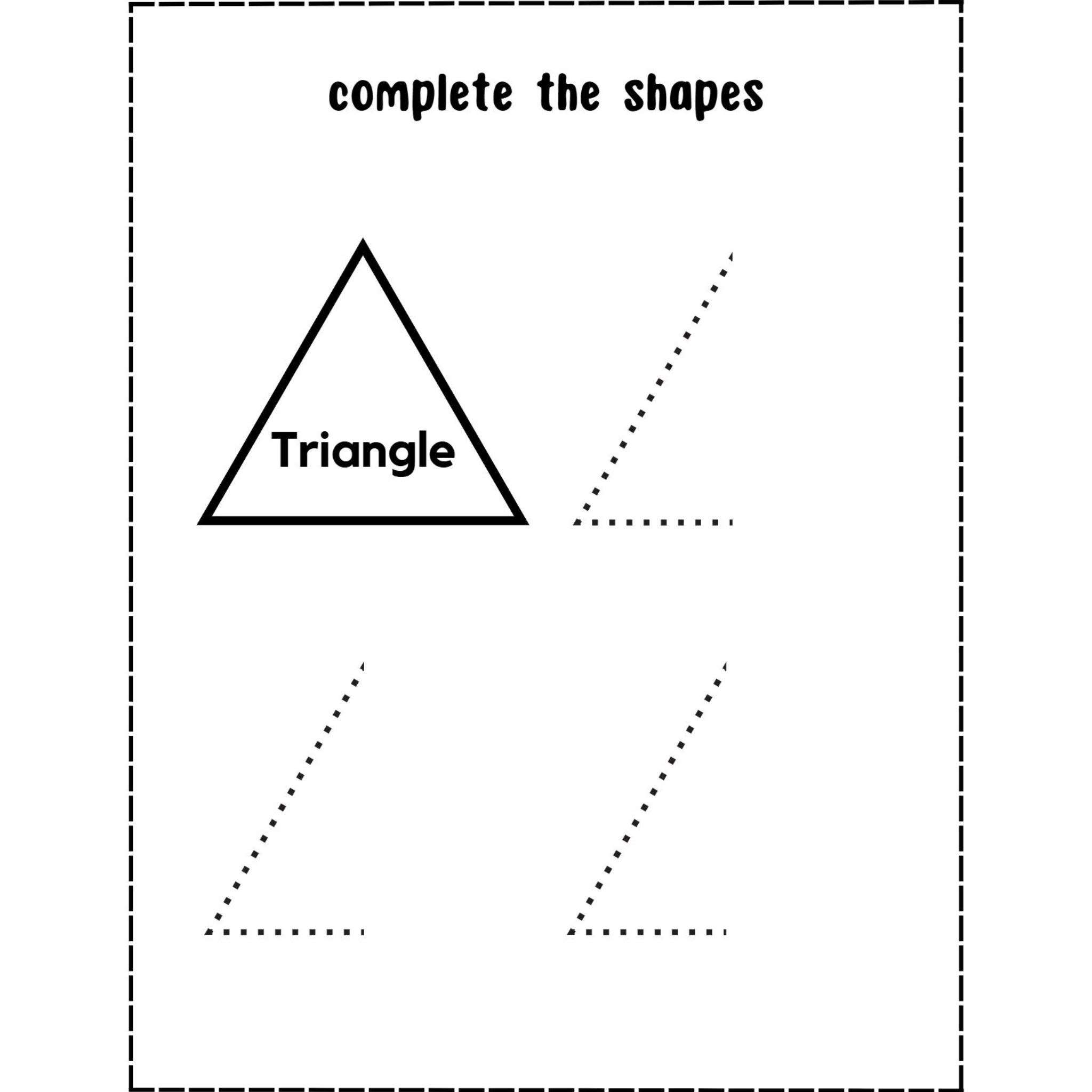 Complete The Shape Examples Complete the Shapes Tracing Worksheets
