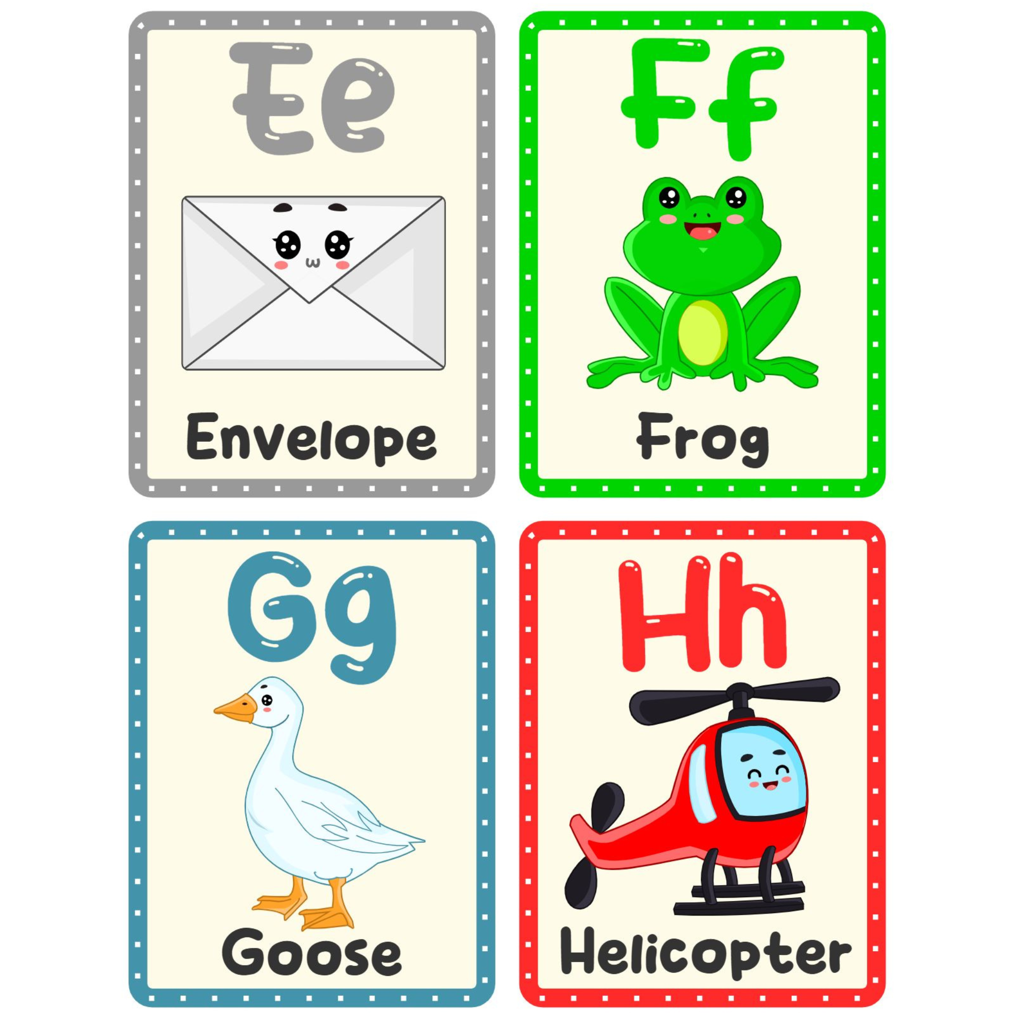 Cute Alphabet Flashcards for Kids