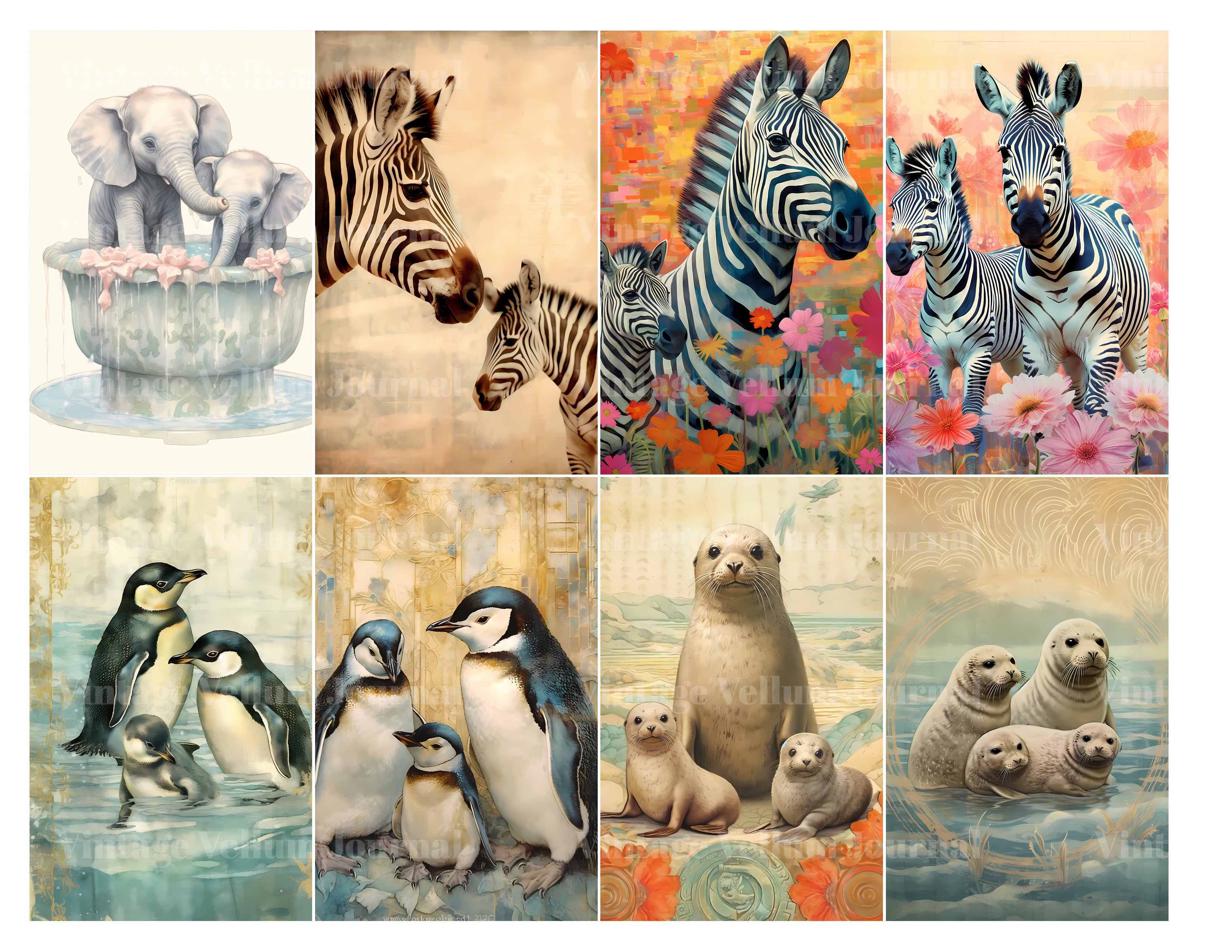 Baby Animals Zoo Junk Journal Pages - CraftNest