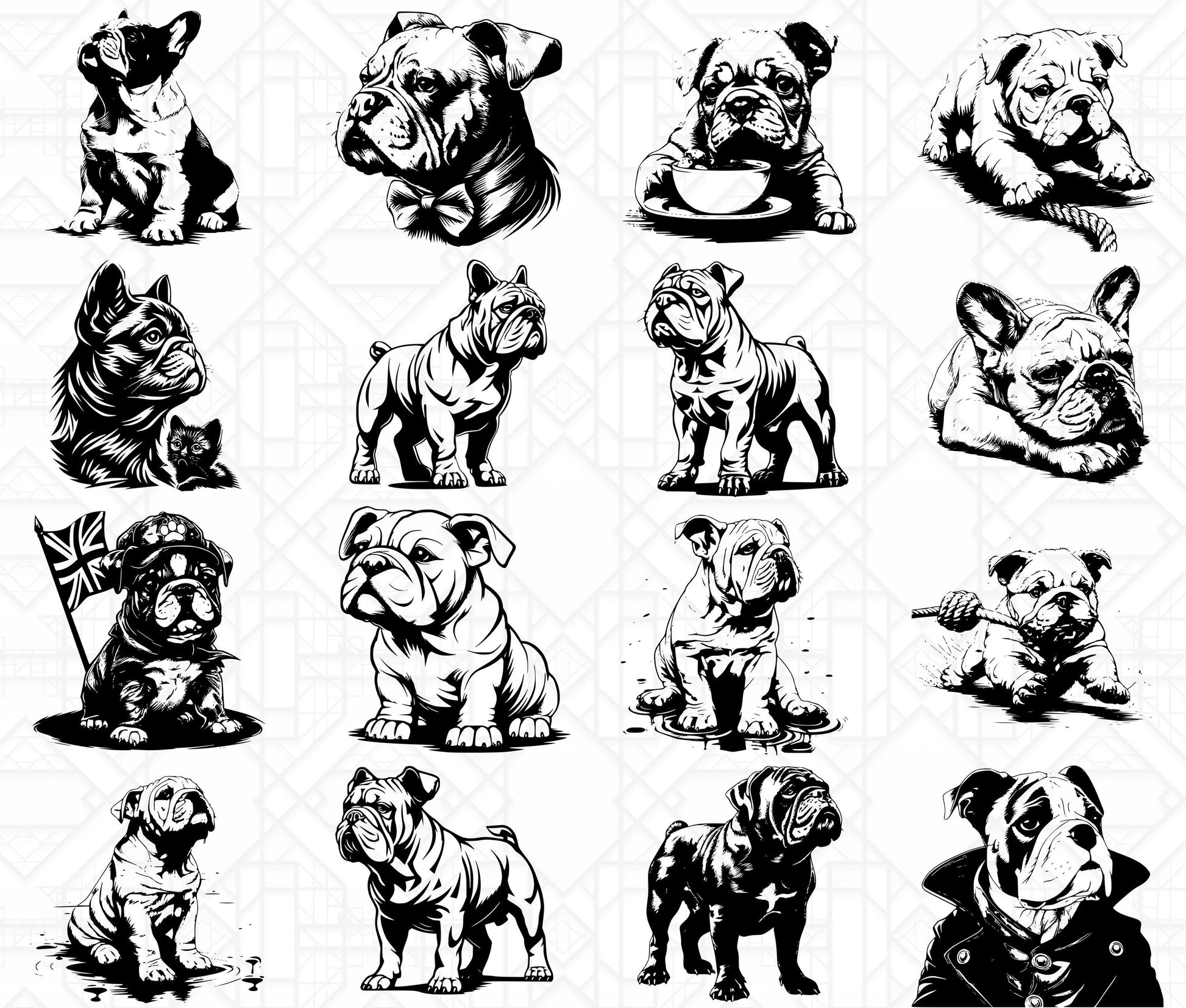 Bulldog Dog SVG Bundle - CraftNest - Digital Crafting and Art