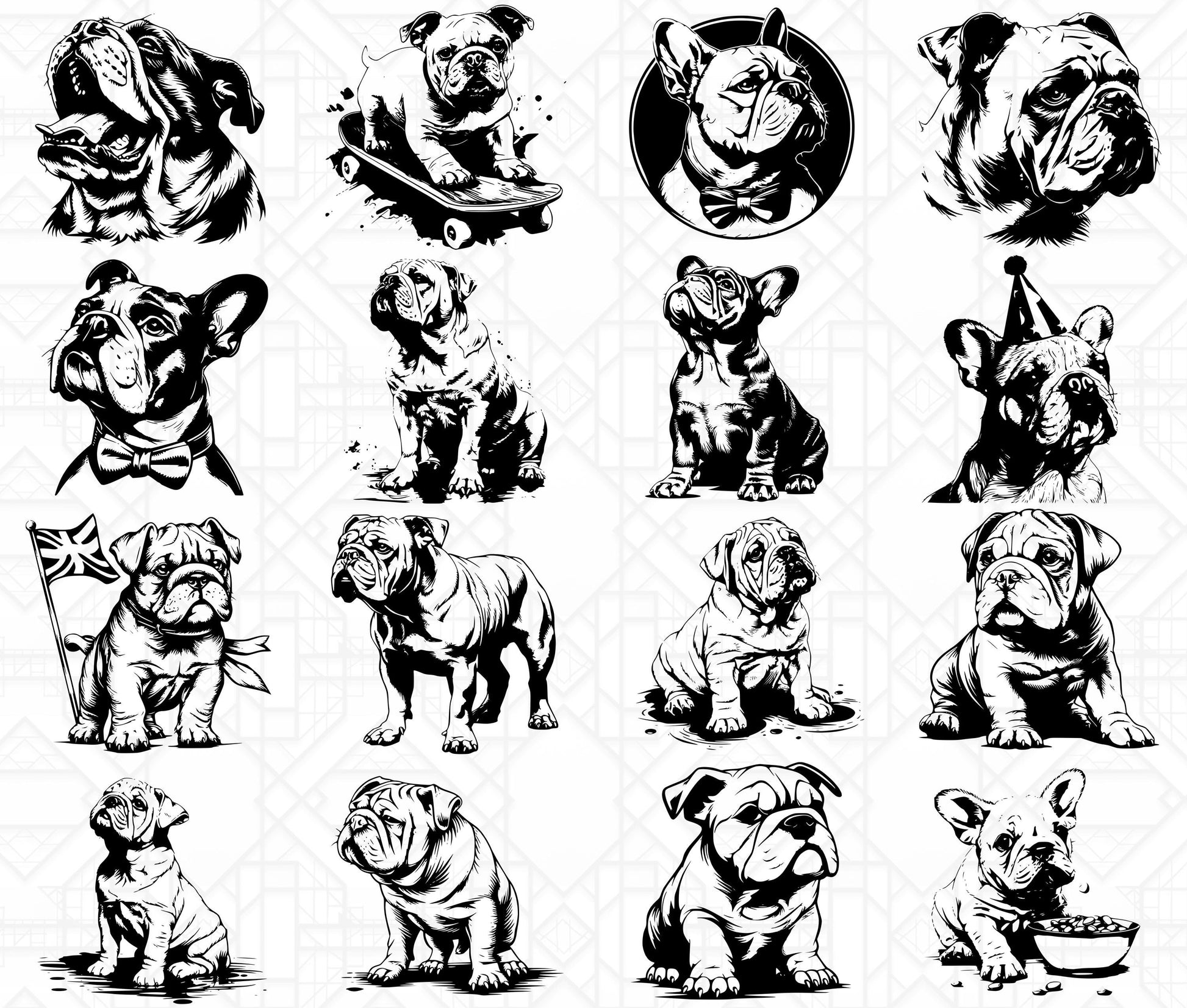 Bulldog Dog SVG Bundle - CraftNest - Digital Crafting and Art