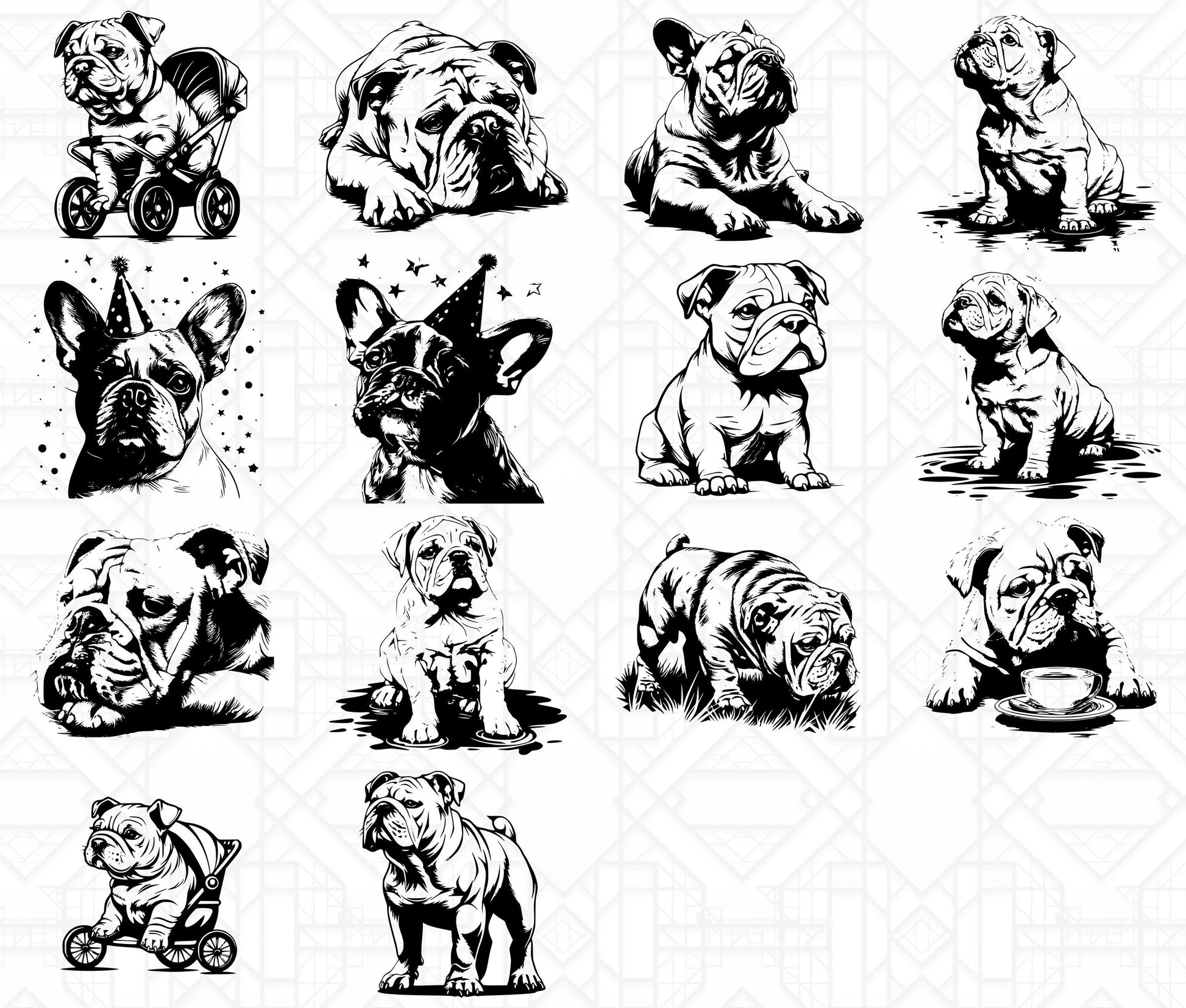 Bulldog Dog SVG Bundle - CraftNest - Digital Crafting and Art