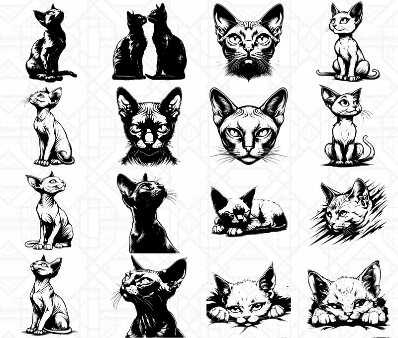 Sphynx Cats SVG Bundle - CraftNest - Digital Crafting and Art