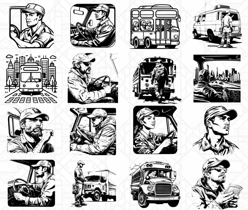 Bus Driver SVG Bundle - CraftNest - Digital Crafting and Art