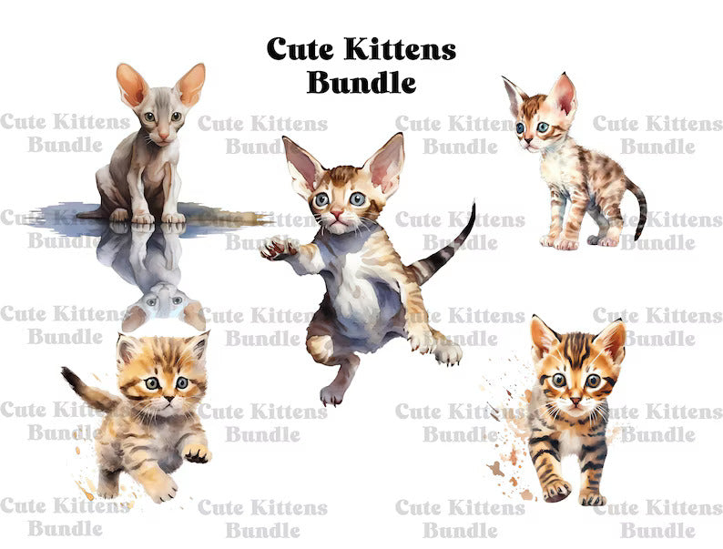 Cute Kittens Clipart - CraftNest