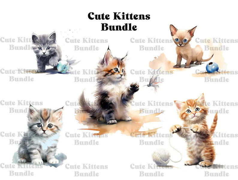 Cute Kittens Clipart - CraftNest