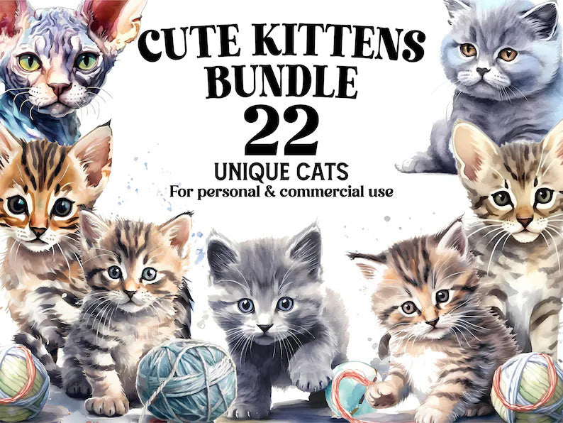 Cute Kittens Clipart - CraftNest