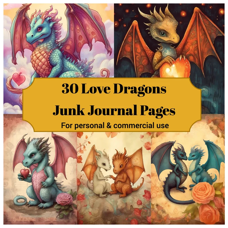 Love Dragons Junk Journal Pages - CraftNest