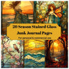 Stained Glass Seasons Junk Journal Pages