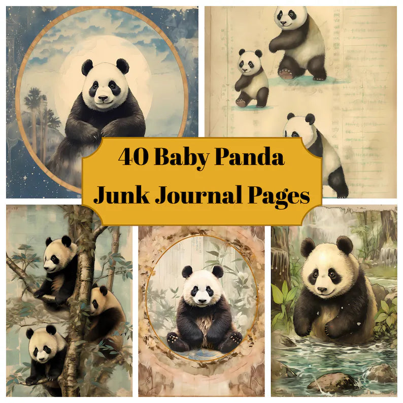 Baby Panda Junk Journal Pages - CraftNest