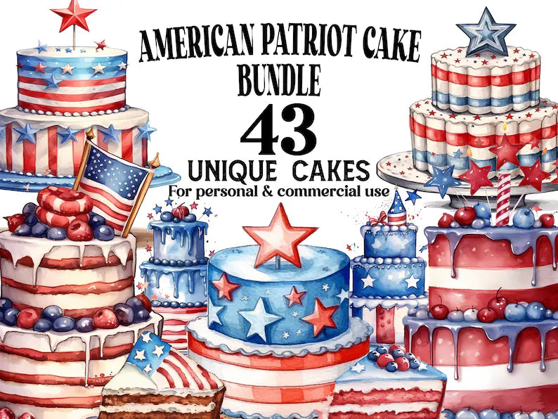 American Patriot Cakes Clipart - CraftNest