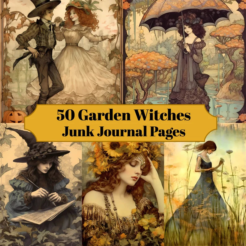 Garden Witches Junk Journal Pages - CraftNest - Digital Crafting and Art