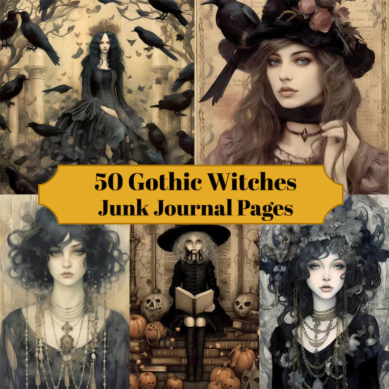 Gothic Witches Junk Journal Pages