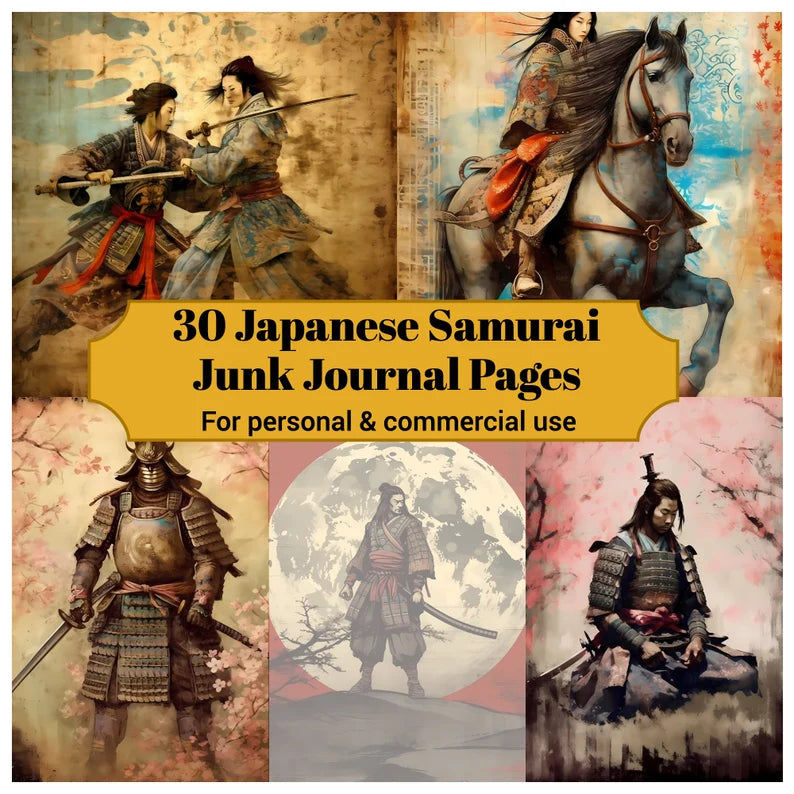 Japanese Samurai Junk Journal Pages - CraftNest