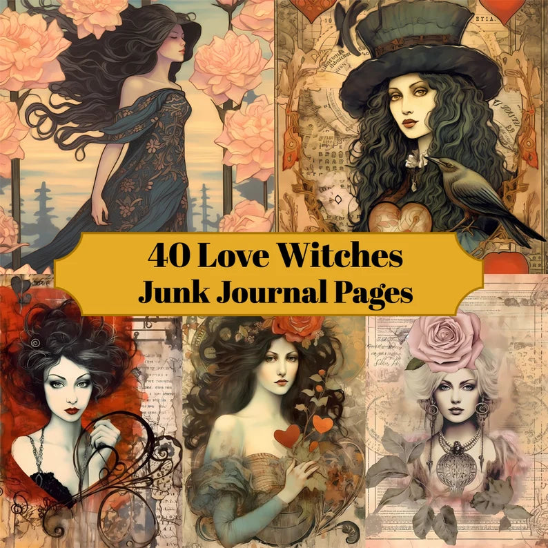 Love Witches Junk Journal Pages - CraftNest - Digital Crafting and Art