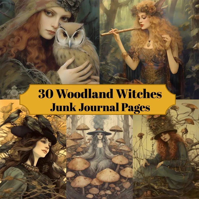 Woodland Witches Junk Journal Pages