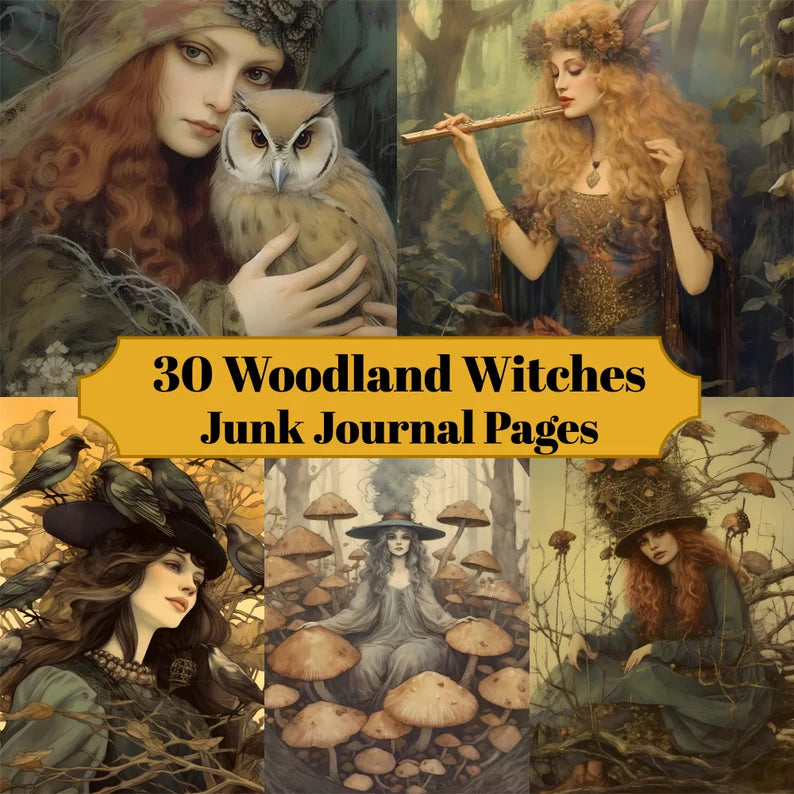 Woodland Witches Junk Journal Pages - CraftNest - Digital Crafting and Art