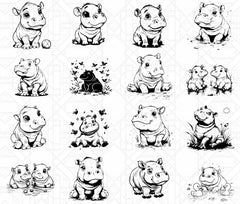 Baby Hippos SVG Bundle - CraftNest - Digital Crafting and Art