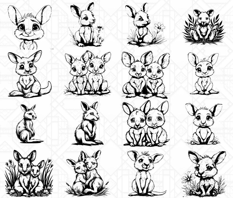 Baby Kangaroos SVG Bundle - CraftNest - Digital Crafting and Art