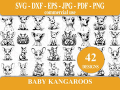 Baby Kangaroos SVG Bundle - CraftNest - Digital Crafting and Art