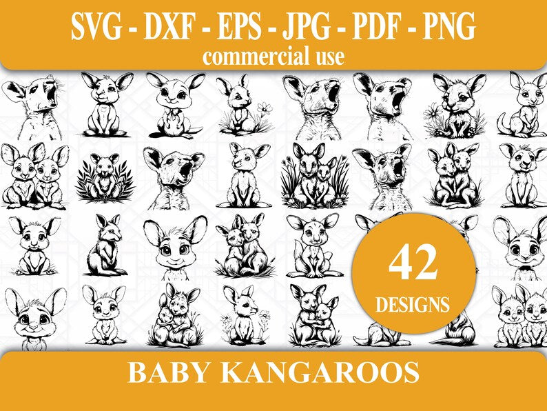 Baby Kangaroos SVG Bundle - CraftNest - Digital Crafting and Art