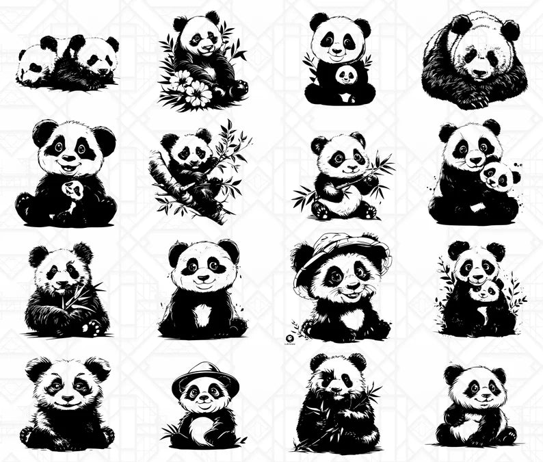 Baby Pandas SVG Bundle - CraftNest - Digital Crafting and Art