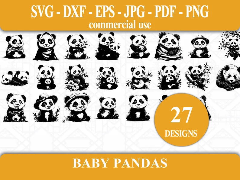 Baby Pandas SVG Bundle - CraftNest - Digital Crafting and Art