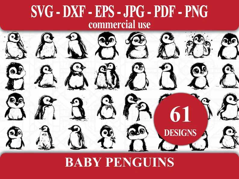 Baby Penguins SVG Bundle - CraftNest - Digital Crafting and Art