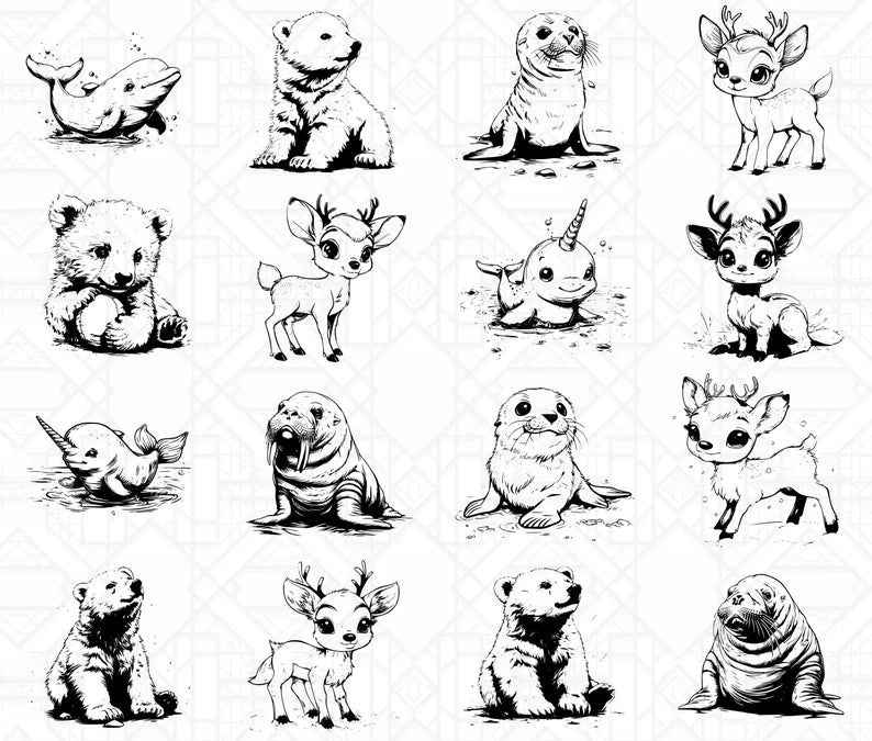 Cute Arctic Animals SVG Bundle - CraftNest - Digital Crafting and Art