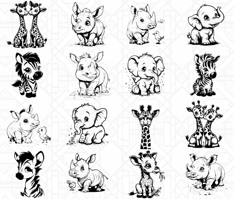 Cute Safari Animals SVG Bundle - CraftNest - Digital Crafting and Art