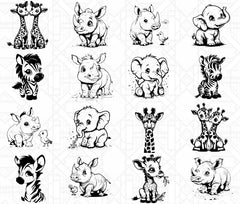 Cute Safari Animals SVG Bundle - CraftNest - Digital Crafting and Art