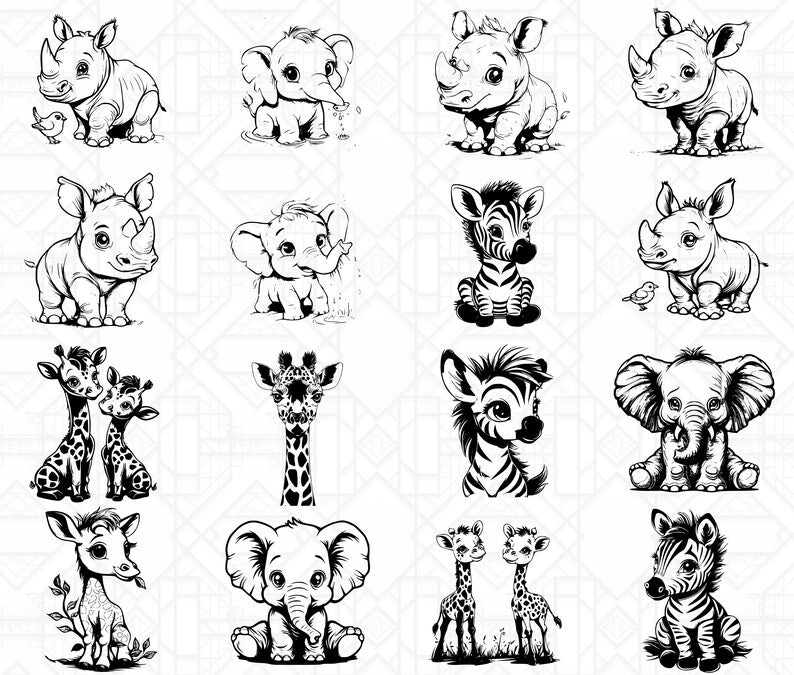 Cute Safari Animals SVG Bundle - CraftNest - Digital Crafting and Art