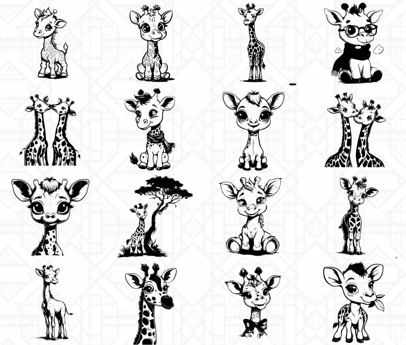 Baby Giraffes SVG Bundle - CraftNest - Digital Crafting and Art