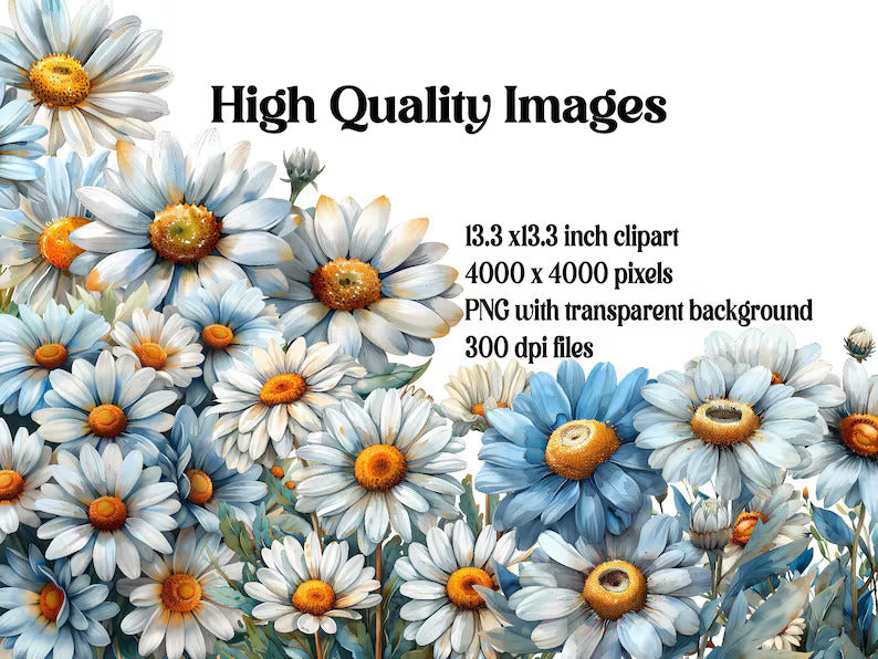 Daisies Flowers Clipart - CraftNest - Digital Crafting and Art