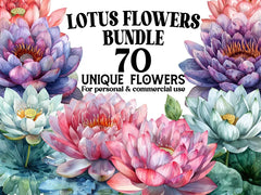 Lotus Flowers Clipart - CraftNest - Digital Crafting and Art