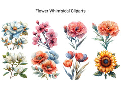 Whimsical Flowers Clipart - CraftNest - Digital Crafting and Art