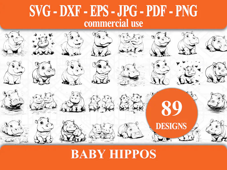 Baby Hippos SVG Bundle - CraftNest - Digital Crafting and Art