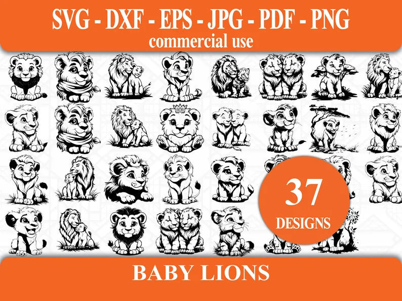 Baby Lions SVG Bundle - CraftNest - Digital Crafting and Art