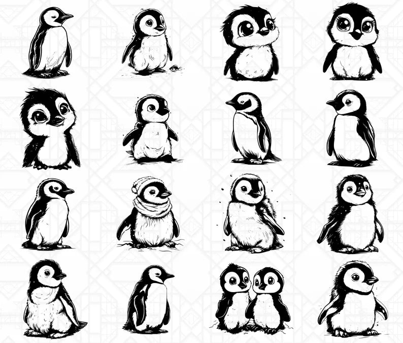 Baby Penguins SVG Bundle - CraftNest - Digital Crafting and Art